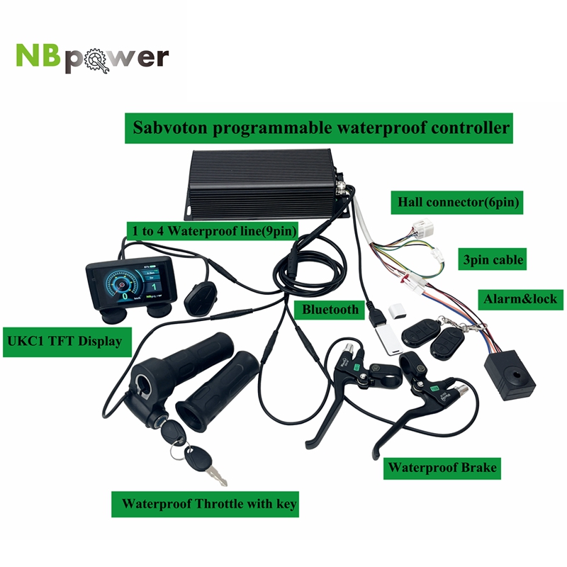 72V 5000W Hub Motor Kit - وحدة تحكم قابلة للبرمجة من Sabvoton