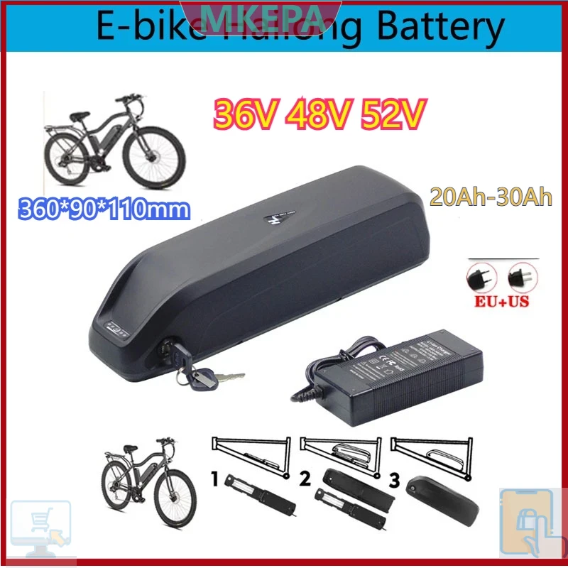 بطارية هايلونج 36-48-52 فولت ل - مراجعة Ebike Battery 48V 20Ah Hailong وسعره